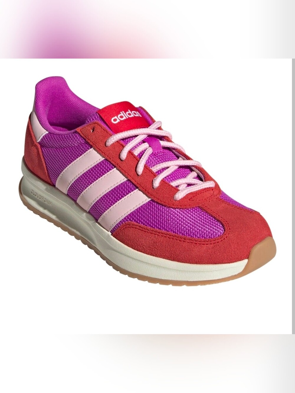 adidas Women's Pink & Red Runner with Pale Pink Stripes